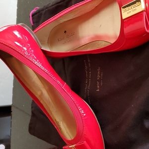 Red patent flat shoes 8.5